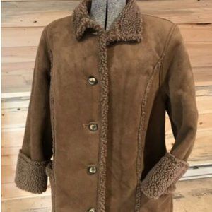 Vintage L.L. BEAN Faux Suede Shearling Sherpa Coat